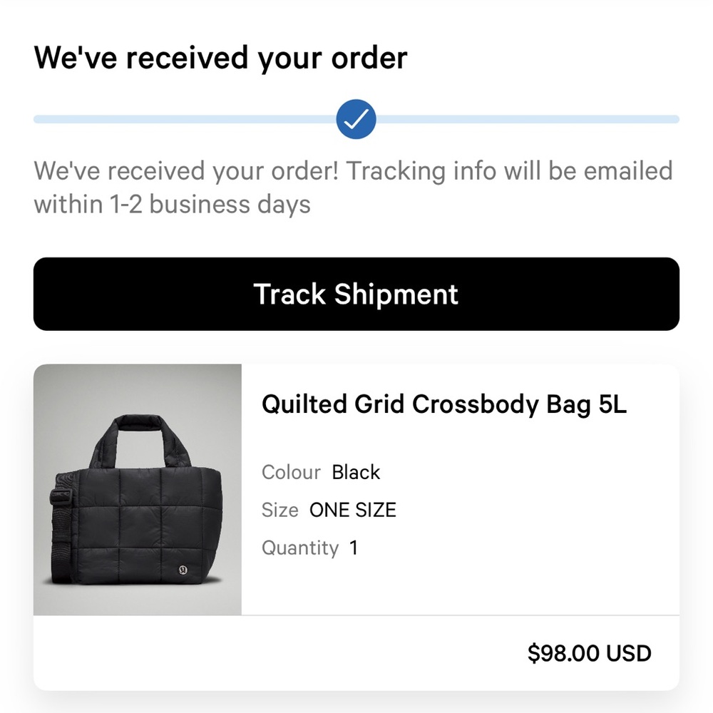 Lululemon Quilted Grid Crossbody Bag 5L Black